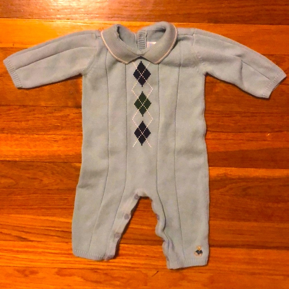 Janie and Jack Sweater Baby Romper Buttons 3-6 months